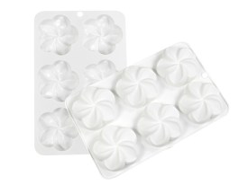 Molde silicona 6 flores grandes